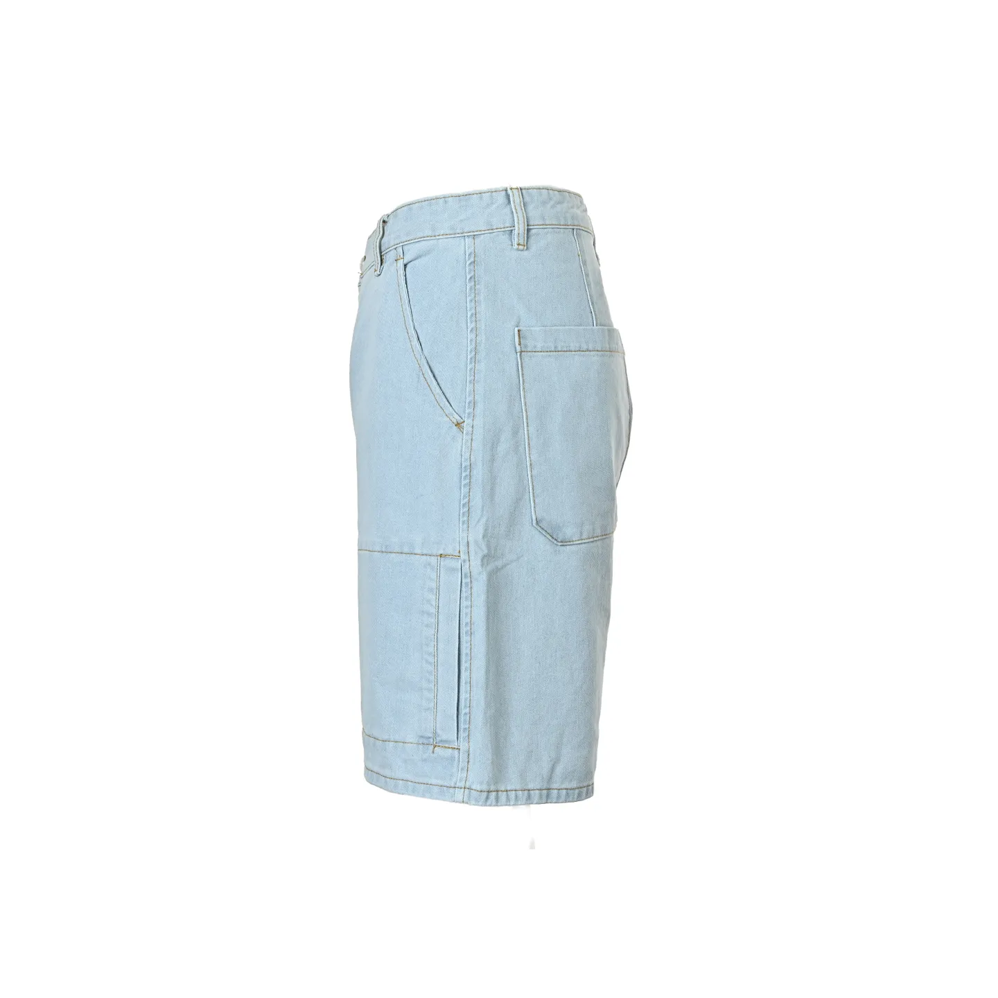 Louis Vuitton/Louis Vuitton logo embroidered rivet five-point denim shorts